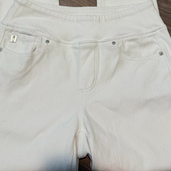 Belle by Kim Gravel Flexibelle White Jegging with Diagonal Hem Size 6 - Picture 8 of 11